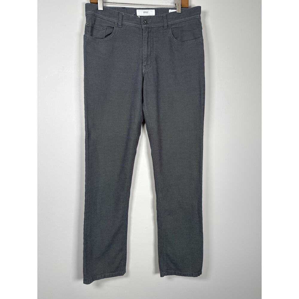 Brax Cooper Fancy Regular 33/30 Gray Black Diamond Comfort‎ Chino Office Casual